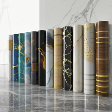 外贸批发烫金墙纸自粘家用仿瓷砖墙贴背景墙卧室卫生间大理石贴纸