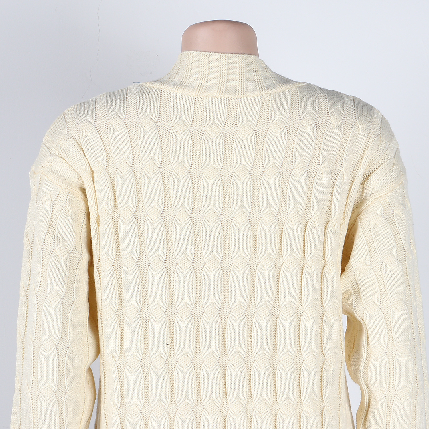 Damen Strickjacke Lang Aus Grobstrick In Unifarben Wintermantel_voghion.com