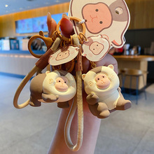原创玩费喽公仔钥匙扣挂件创意精致搞怪树脂猴子钥匙链圈书包挂饰