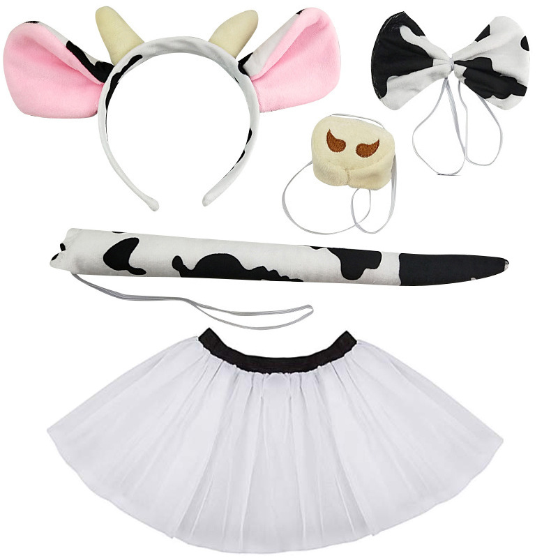 Juguetes de Halloween para animales, eventos de jardín de infantes, equipos de fiesta, peluche, lindos animales, hojas de cabello para vacas