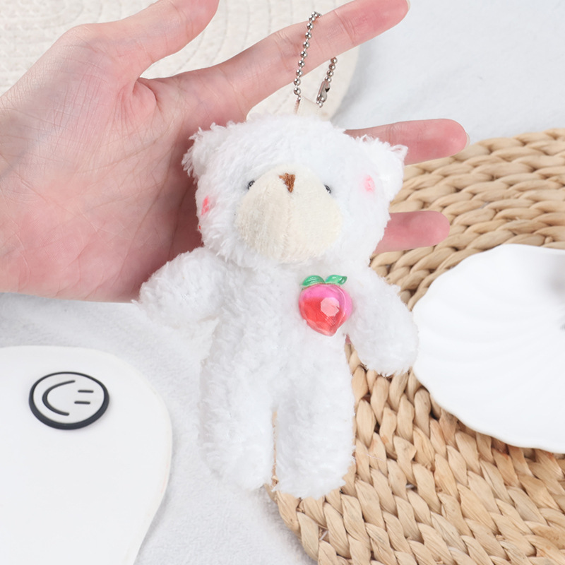 かわいい赤面クマペンダントテディベア白ぬいぐるみ人形バッグアクセサリーキーホルダー卸売|undefined