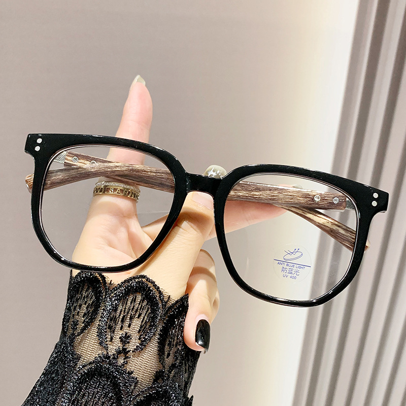 Gafas de lectura con protección contra la luz azul para mujer, elegantes gafas retro de montura grande, modernas gafas de lectura de alta definición con efecto madera para hombre.