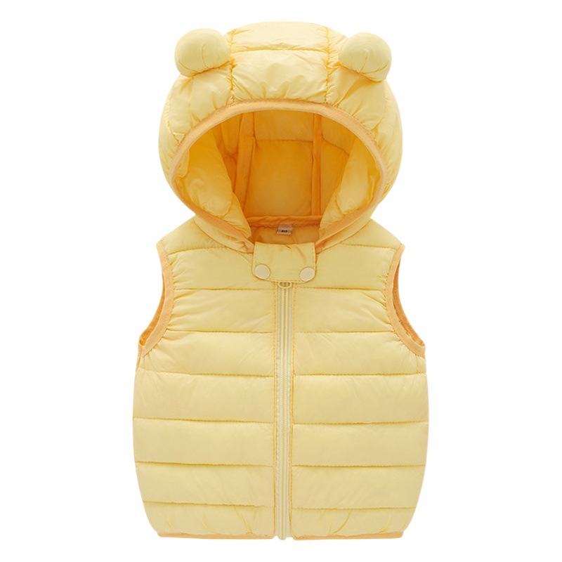 Nuevo Chaleco Infantil con Capucha de Plumón para Otoño e Invierno 2025, Ligero, con Diseño de Orejas