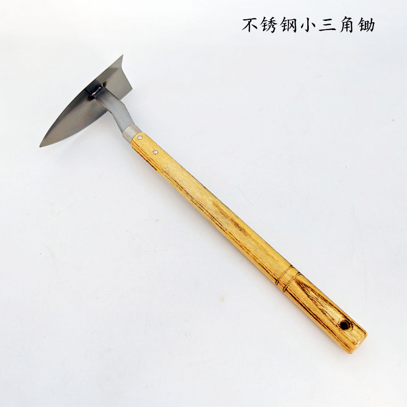 考古椿木不锈钢片手小三角锄多功能户外登山锄头除草镰刀拉沟尖锄