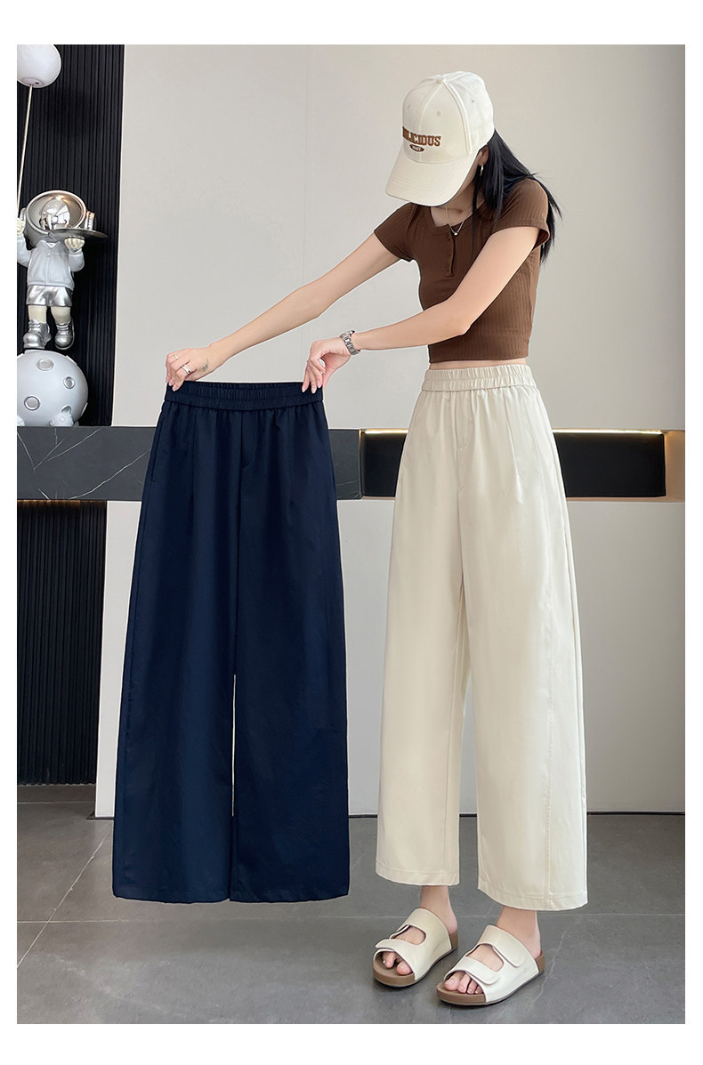 Quần culottes nữ ống rộng dáng suông chất liệu mềm mại mùa hè — Gạo hạnh màu chi tiết 21