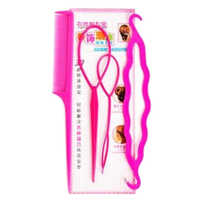 Simple Pattern Hair Puller, Four-Piece Set of Hair Care Supplies, Hair Styling Artifact, Hair Braiding Tools Wholesale
