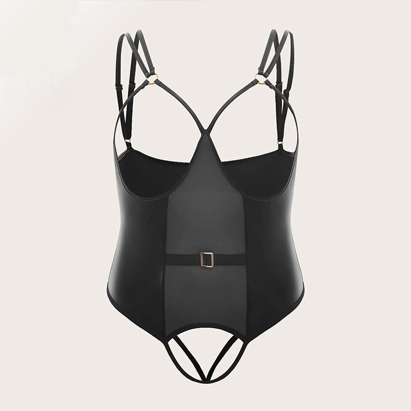Sexy Underwear Europe and America Cross-border Amazon plus size Sexy Tight Hollow Sling Pure Hot Jumpsuit Women