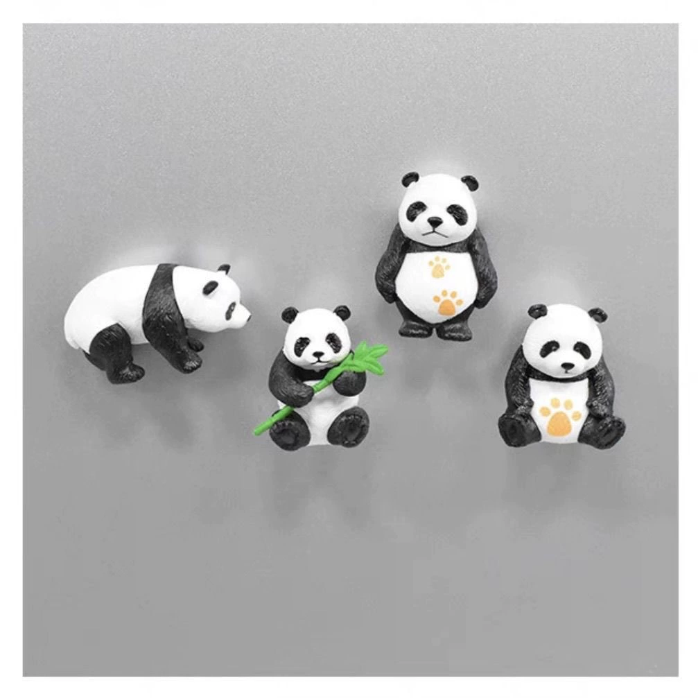 Fridge magnet, three dimensional set, magnetic souvenir, panda, 8 pieces, in 3d format