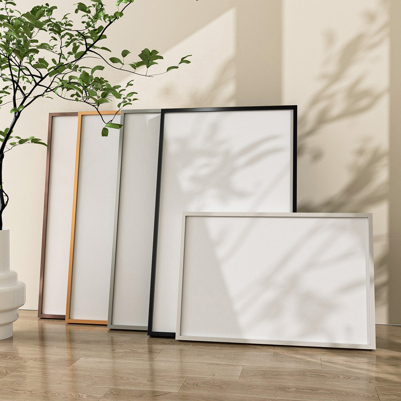 Demolition-free narrow-sided aluminum alloy picture frame wall-mounted photo frame mounting A4 certificate frame setting table A3 business license frame horizontal hanging Demolition-free narrow-sided aluminum alloy picture frame wall-mounted photo frame mounting A4 certificate frame setting table A3 business license frame horizontal hanging