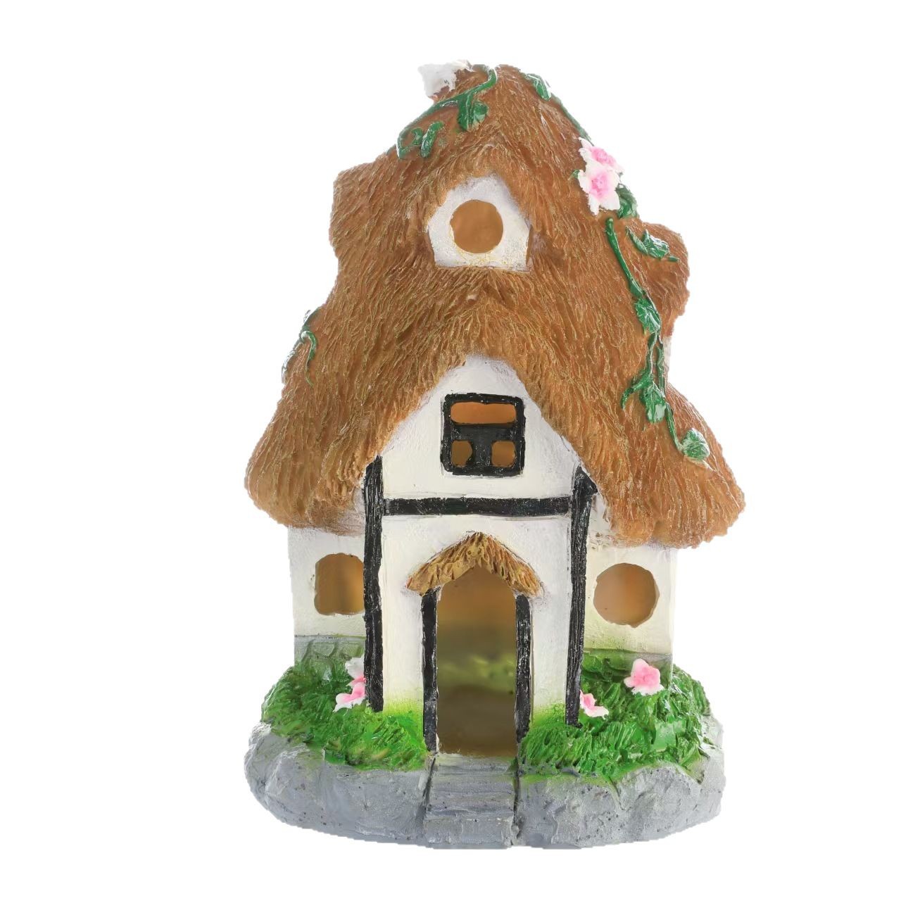 Escenografía de pecera simulación proceso de resina decoración de acuarios dibujos animados casa de hongos pequeña mascota escondida fábrica de decoración lúdica