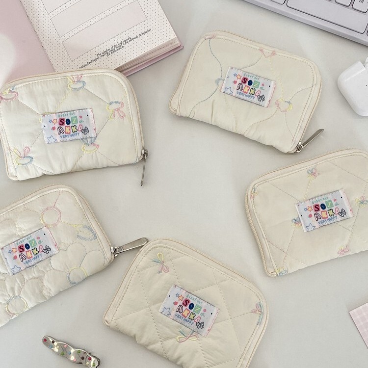 6223 Quilted Padded Wallet, Soft Id Card Holder, Card Holder, Storage Bag, Student Id Card Wallet, Portable Small Bag 6223 Quilted Padded Wallet, Soft Id Card Holder, Card Holder, Storage Bag, Student Id Card Wallet, Portable Small Bag