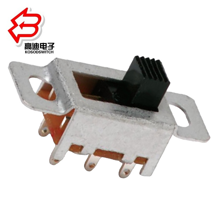 2位六脚拨动开关立式 立式2档滑动开关6脚  拨动开关2段双排2P2T