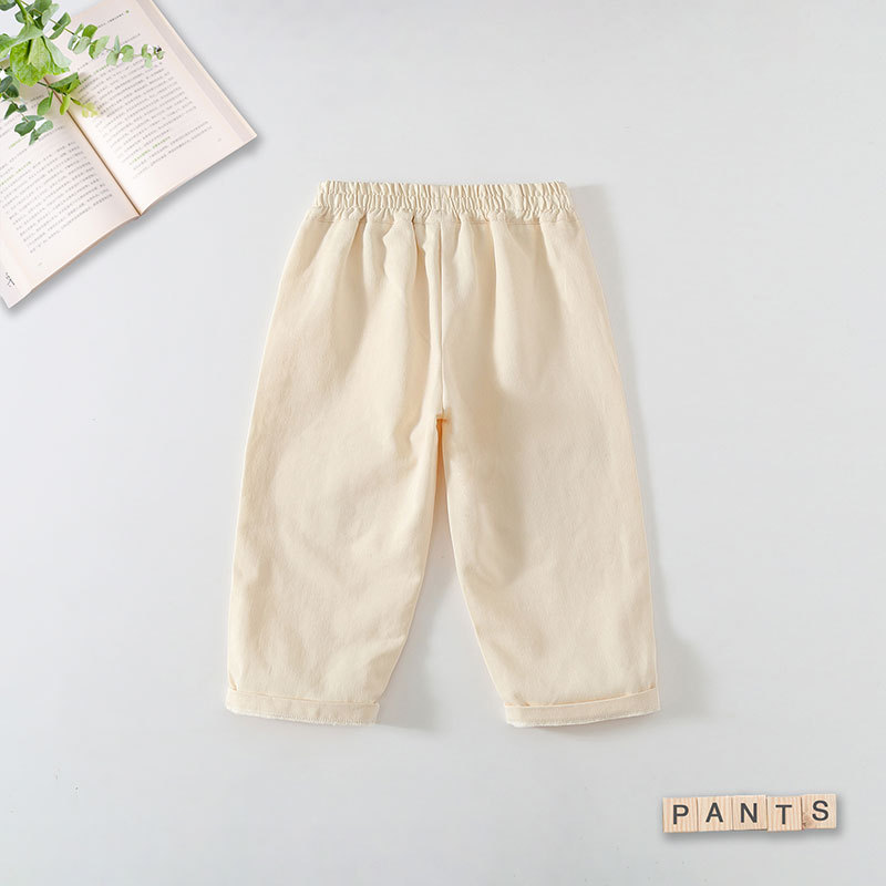 Children's demi-season cute solid color trousers for boys girl's