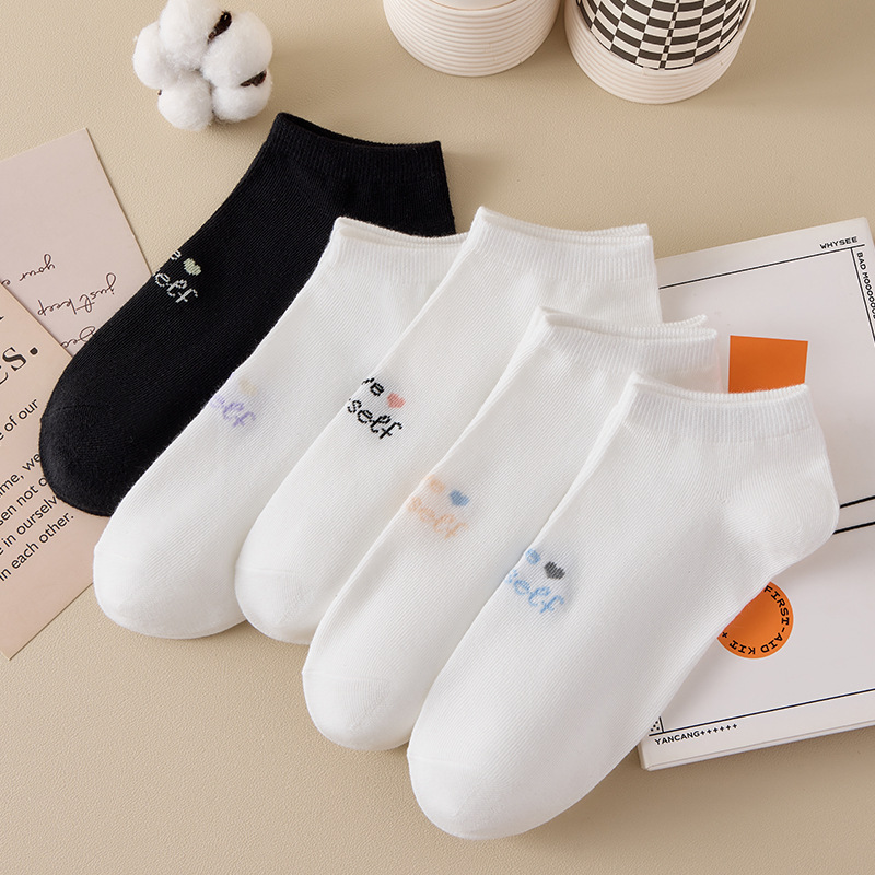 Calcetines sin hueso, calcetines de dama, nueva temporada antiodorante, calcetines de sudor, estudiantes, calcetines de barco lindas, Zhuangyan