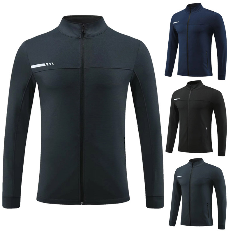 Cross-Border Long-Sleeved Sports Jacket Men's Zipper Cardigan Jacket Top Outdoor Running Clothing Fitness Clothing Casual Clothing Training