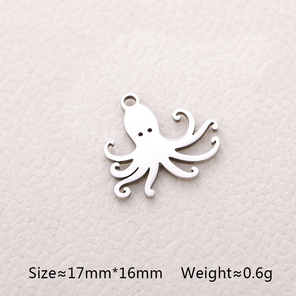 6g Weight Pendant Jewelry Making Type 13*13mm Jewelry Making Size DIY Jewelry Accessories Classification 5 PCS/Package Quantity 304 Stainless Steel Material Fish Tail, Whale Pattern Polished Finish Plating Design Cute, Simple Style Style 5 PCS/Package 13*13mm 304 Stainless Steel Fish Tail Whale Polished Pendant 4