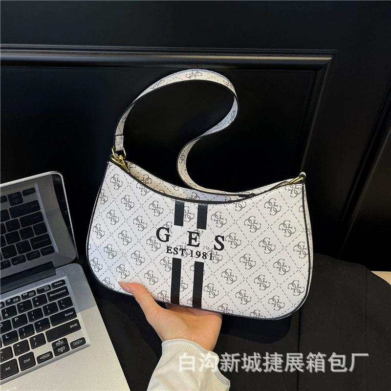 Хитовая женская сумка-кроссбоди с принтом в стиле лёгкой роскоши, 2025, новая, простая, универсальная, полумесяц, подмышечная сумка, трансграничная поставка