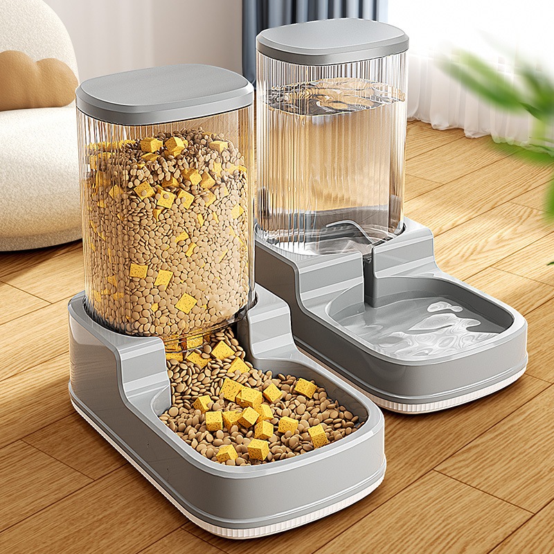 室内简约大容量狗碗防打翻宠物自动续水饮水器加大款狗狗喂食盆