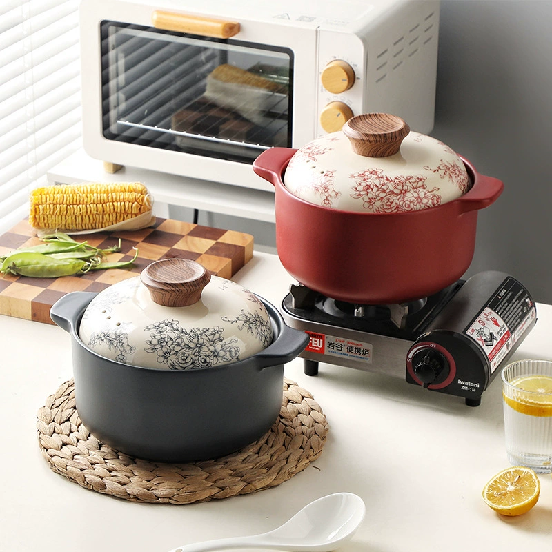 Цветочная запеканка бытовая высокая термостойкая литиевая термальная керамическая плита с двумя ушами