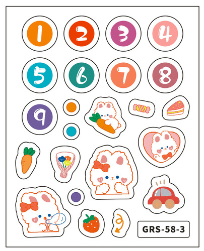 Timer special stickers cartoon craft children's creative stickers nail stickers cute little stickers cane stickers