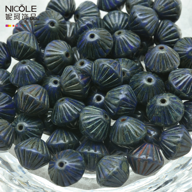 Importado Checo Baos Osha esmaltado linterna cuentas de mano 9mm accesorios de material DIY pulsera alrededor de 100 piezas