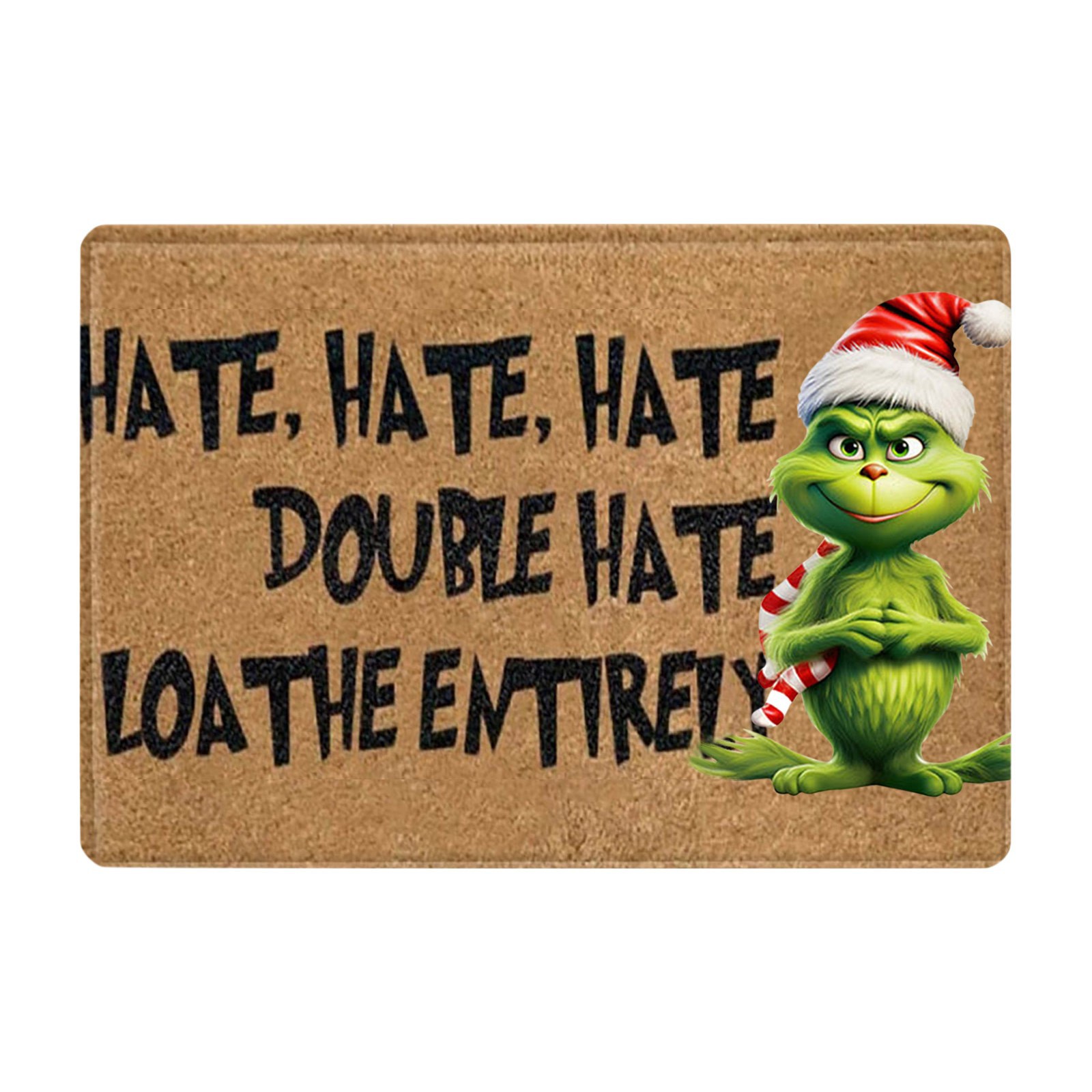 En stock Grinch alfombra del piso transfronterizo alfombra de Navidad alfombra de puerta de vacaciones verde payaso alfombra del piso