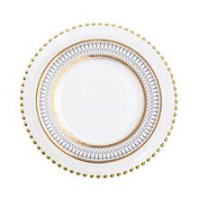 欧式金色珠点玻璃盘西餐盘牛排盘家用餐具套装宴会甜品摆盘样板房
