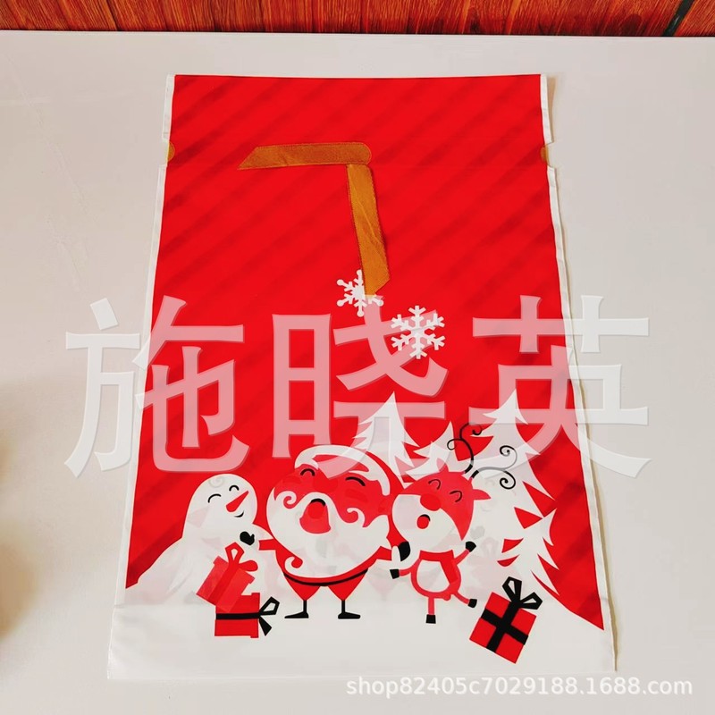 大型の新作越境ECクリスマスギフト包装袋、リボン付き巾着袋、キャンディバッグ、アップルバッグ、23cm*34cm|undefined
