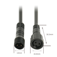 供应m12防水线IP65/67/68 2芯20AWG公母对插线连接器 led户外照明