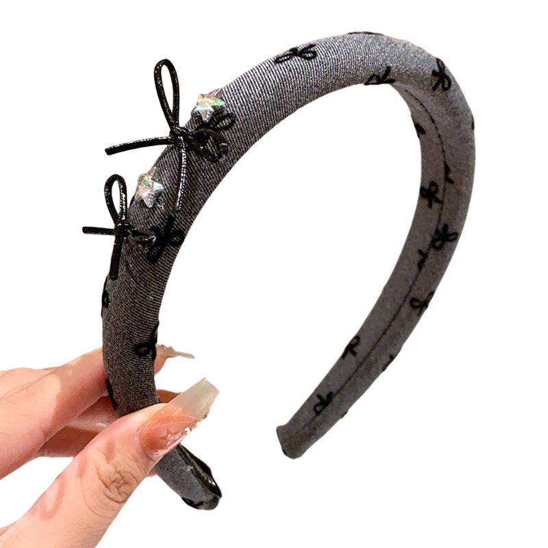 Corea del Sur, cabello de onda gris para niños, arco de arco, adornamiento de cabello de alto nivel, bandana de cabello, banda de cabello