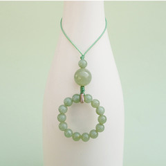 天然晴水和田玉6mm手機掛件玉石小吊墜平安扣掛飾車鑰匙鏈中國風