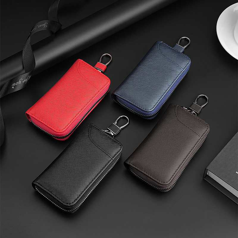 Nuevo paquete de llaves de automóvil con cremallera de gran capacidad para hombres, bolsas de tarjetas de cintura para mujeres, llaveras de moda multifuncionales para parejas