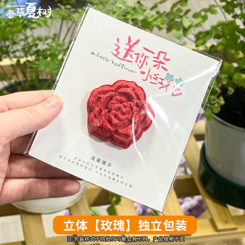 卒業シーズンに小さな赤い花を贈りましょう。子供たちは発芽グリーティングカードと発芽紙の種子カードを植えることができます。|undefined
