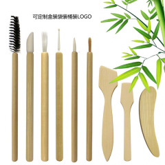 Cross-border disposable bamboo handle eyelash curler eyelash rod grafting eyelash lip gloss brush lip brush eyeliner brush eyeshadow brush