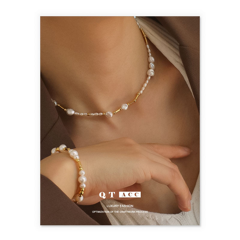 Designer elements: Natural pearls, European and American light luxury temperament, niche exquisite necklace and bracelet pairing_voghion.com