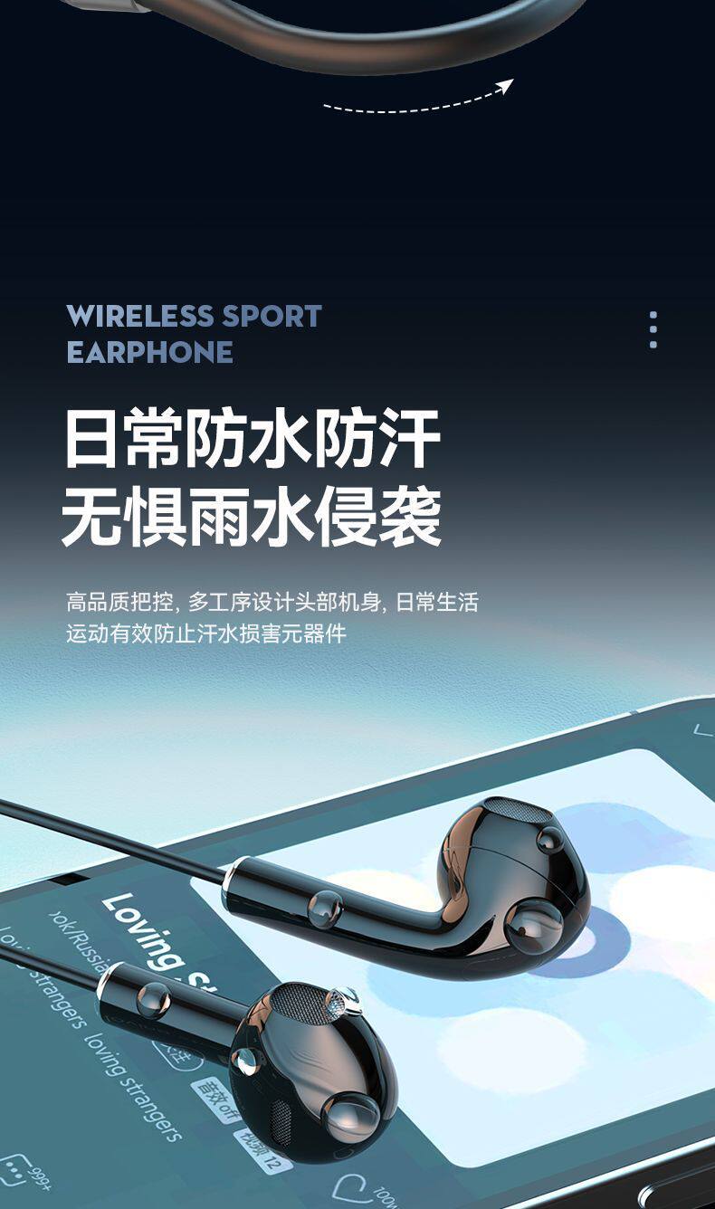 2026 New Neckband Bluetooth Headphones with Super Long Standby Time, Heavy Bass, Suitable for Running and Listening to Music, Compatible with Apple and Android Phones