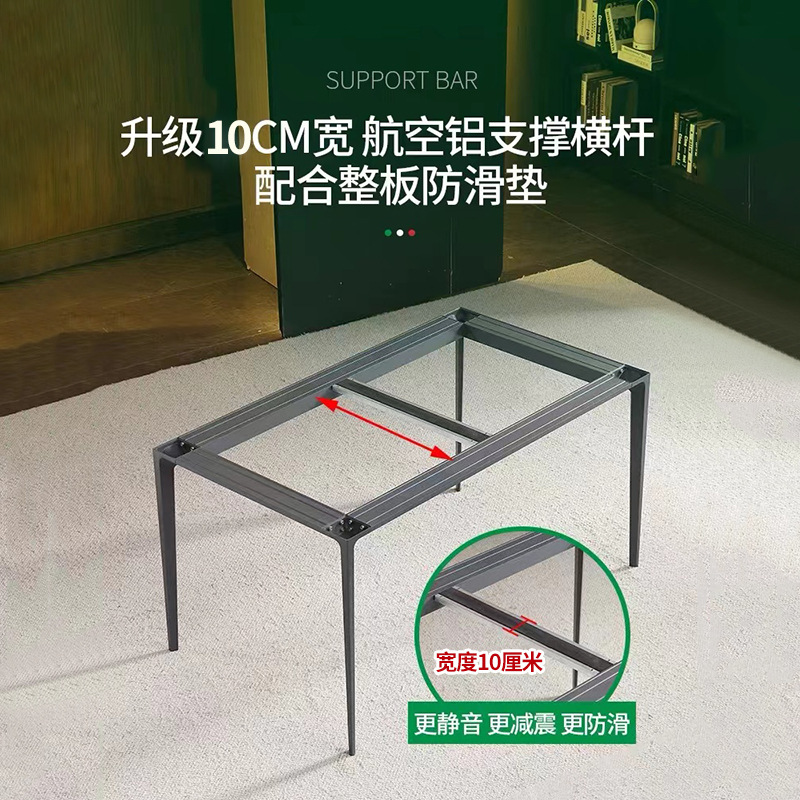 Mesa de comedor de roca de Delifeng mesa de comedor doméstica moderna y simple mesa de comedor de aluminio negro puro mesa de comedor rectangular