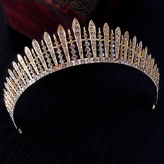 2023合金婚慶婚紗白色簡約皇冠飾品 攝影拍攝派對水晶王冠頭飾