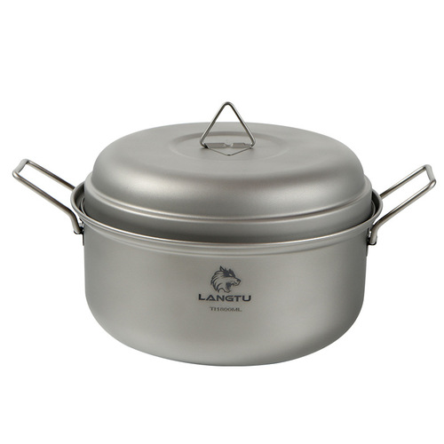 Pure Titanium Multifunctional Soup Pot Steamer Camping Set Portable Outdoor Steaming Soup Boiler Stove Large Capacity Hot Pot Camping