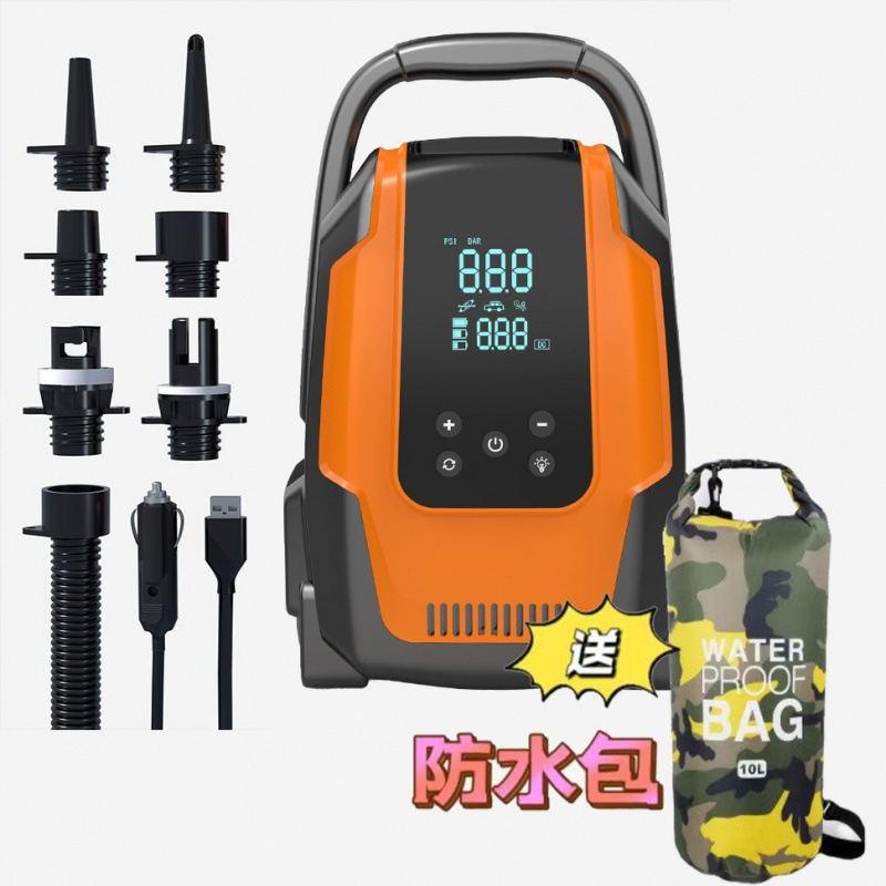 户外露营车载充气泵浆板帐篷皮划艇SUP便携式电动无线高压冲气泵|undefined