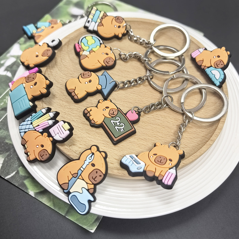 カピバラ PVC ソフトラバーキーホルダー小さな人形ペンダントかわいいカピバラペンダントバッグ文具アクセサリーギフト|undefined