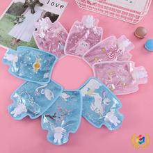 ✅卡通迷你注水热水袋高密度PVC 透明流沙充水暖手宝小号定加印LO