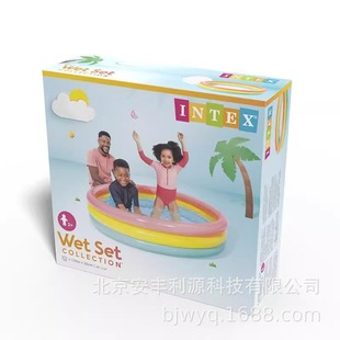 INTEX57422 round fluorescent three ring inflatable pool baby swimming pool tub paddling pool PVC wholesale
