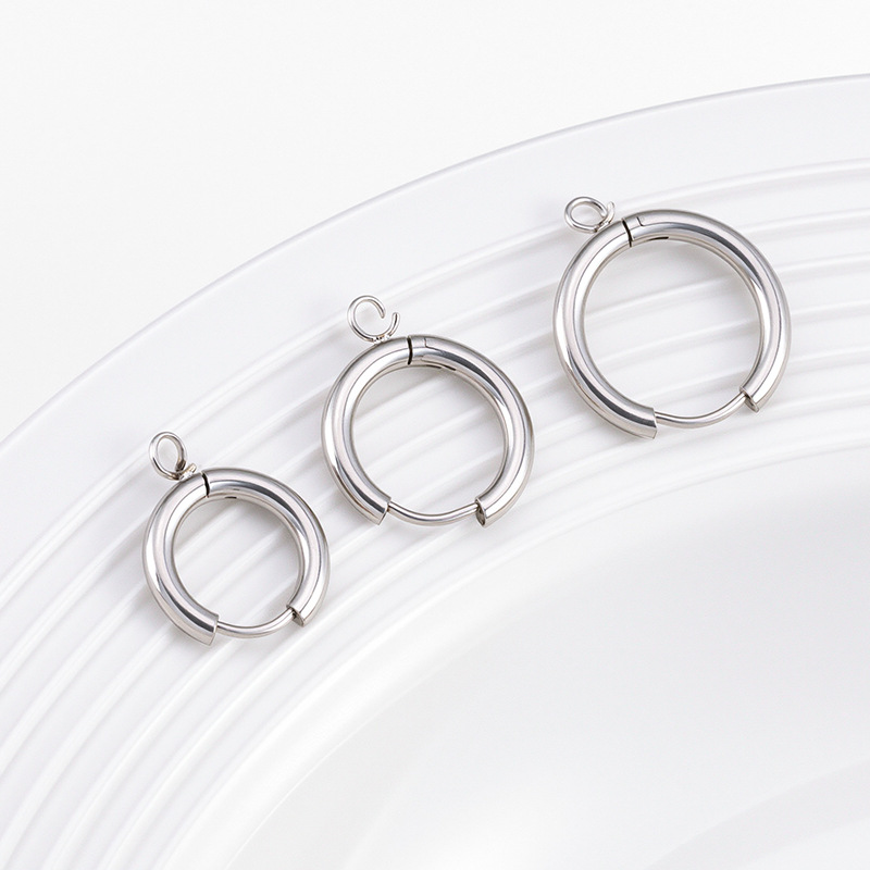 溶接リングピアスステンレスアクセサリーDIY部品製作男女イヤリングストラップ流蘇ファッションラウンドピアスアクセサリー