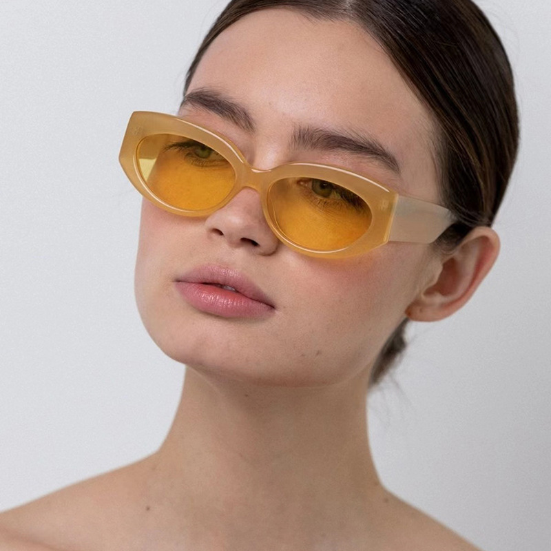 Simple Style Style Leopard, Black Color Simple Style Solid Color Ac UV400 Protection Cat Eye Full Frame Women's Sunglasses