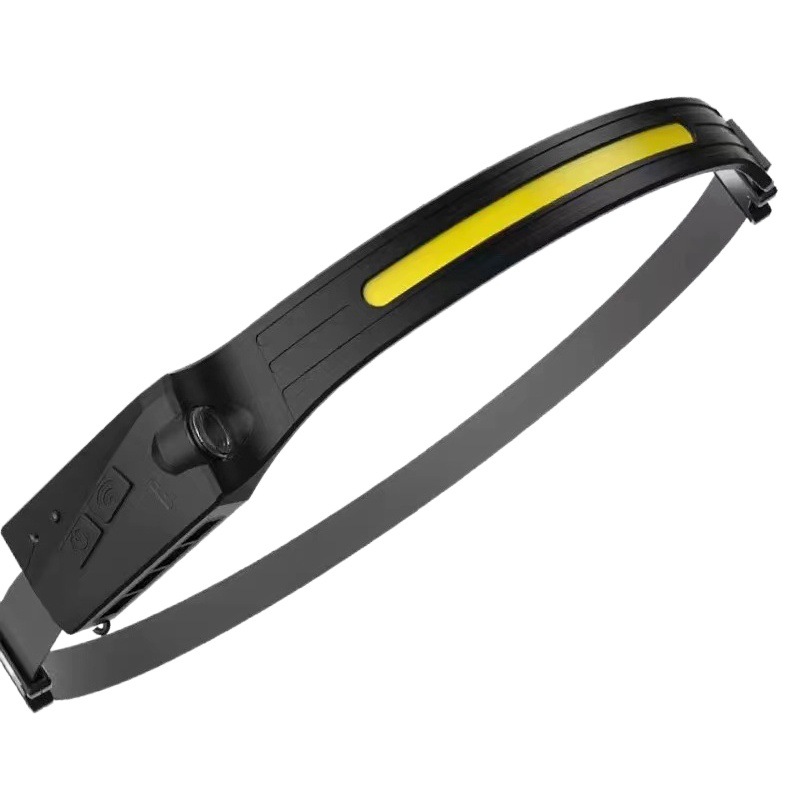 Linterna frontal COB patentada por el fabricante, ligera, con sensor, para ciclismo al aire libre, pesca nocturna, luz potente, recargable y portátil.