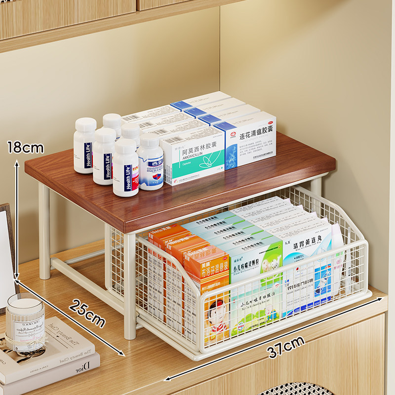 Gabinete Organizador de Medicamentos de Mesa de Madera, Resistente a la Humedad, para el Hogar