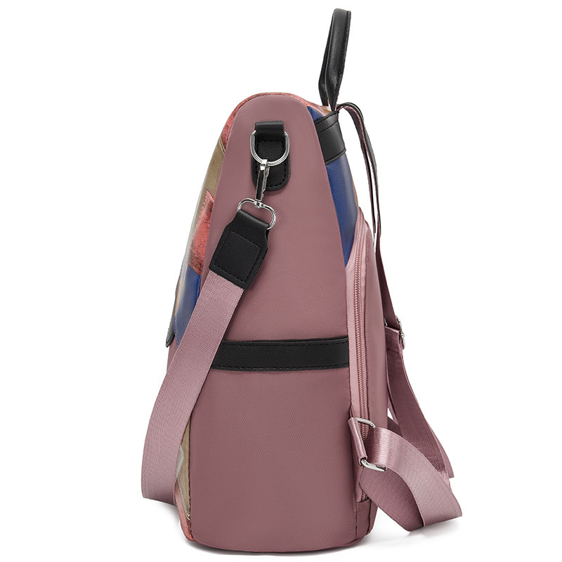 Bolsos para mujer 2024 nueva moda costura para mujer mochila simple y versátil mochila ligera antirrobo mochila escolar para estudiantes