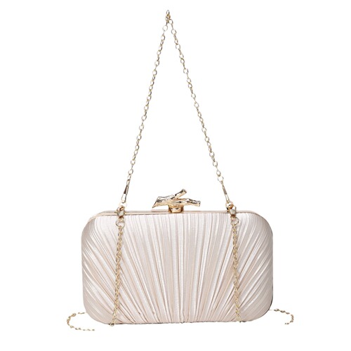 New dinner bag, pleated hand bag, evening bag, women's banquet bag, single-shoulder diagonal pleated dress