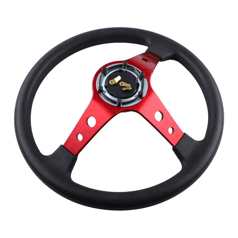 14inch Car Modification Momo Steering Wheel 350mm Imitation Racing Steering Wheel Pu Competitive Gaming Yacht Karting